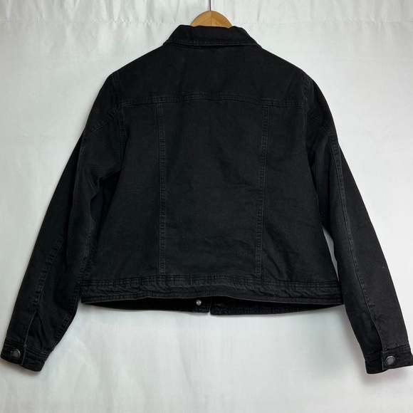 NWT Suko Jeans Sherpa Lined Trucker Black Denim Jacket, Size M - Picture 8 of 10